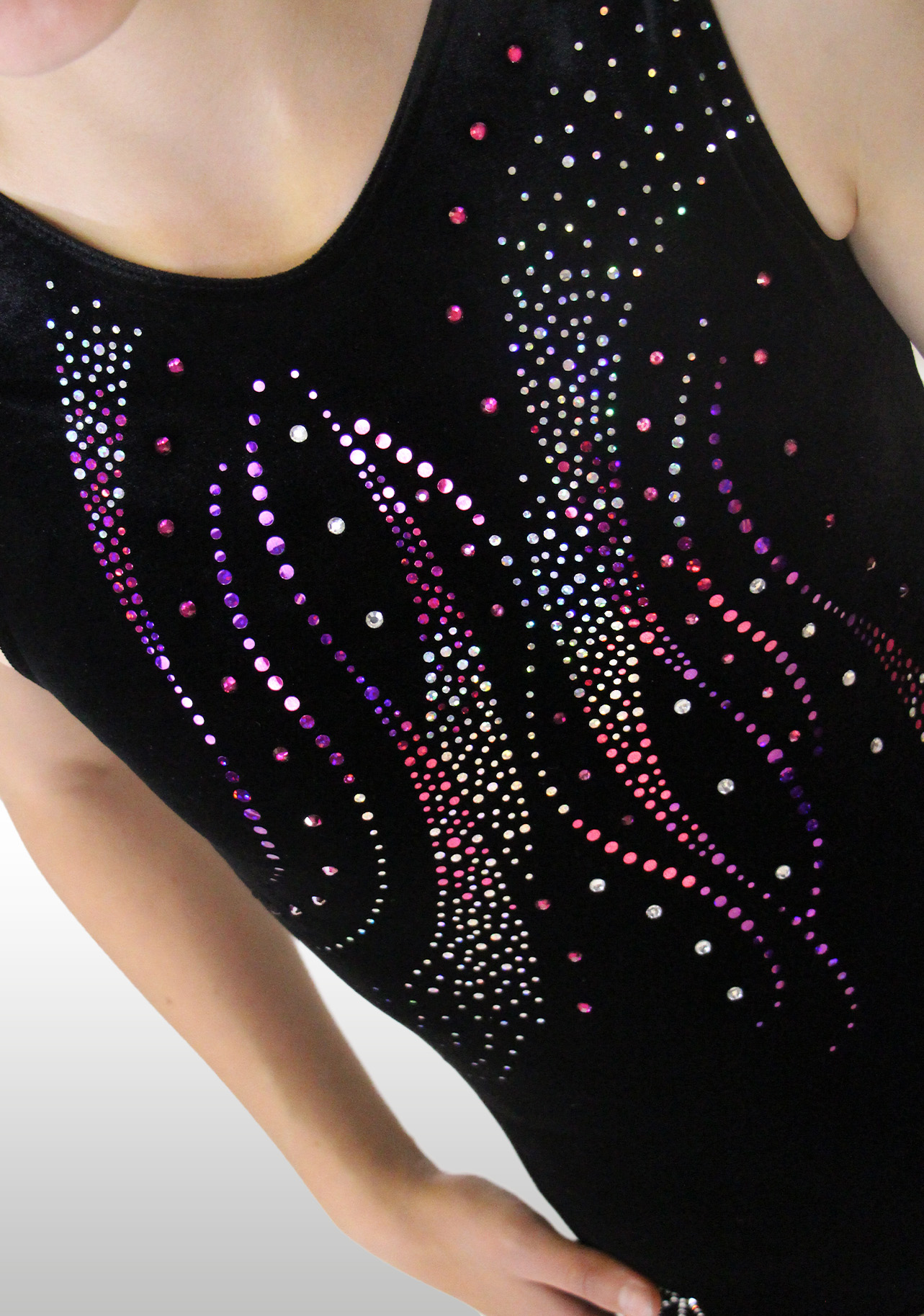 Justaucorps Sans Manches en Velours Noir V670